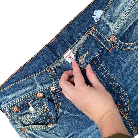 True Religion Jeans Size 36 STRAIGHT BIG T Blue - Picture 8 of 8